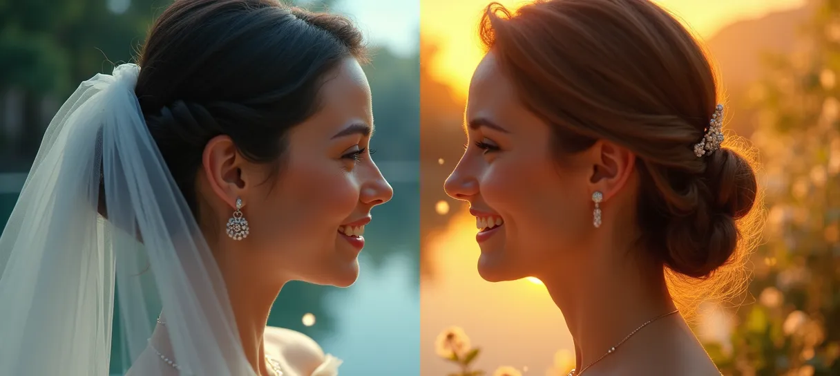 Portada del pilar SEO para fotógrafos: contraste visual entre una imagen de boda generada por IA (fría y perfecta) y una fotografía de boda humana auténtica y emotiva.