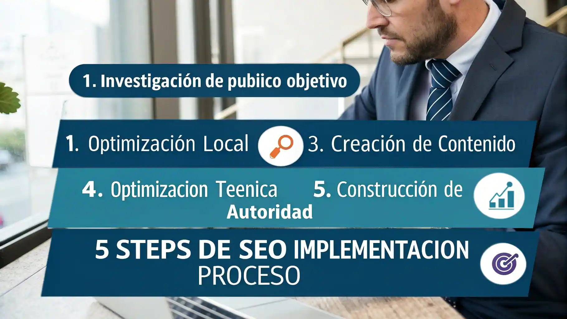 Guía de SEO para PYMEs | Estrategias Efectivas 2 Proceso de implementación SEO en 5 pasos para PYMEs